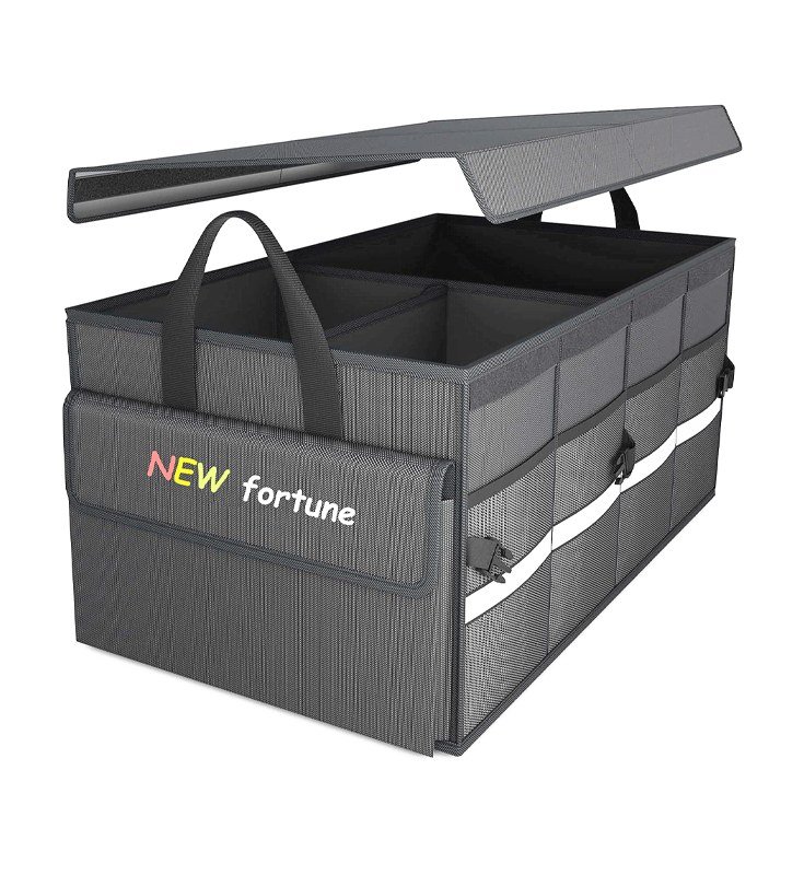 H-04 กระเป๋าเก็บของท้ายรถพร้อมฝาปิดแบบพับได้สำหรับรถบรรทุก SUV และรถเก๋ง