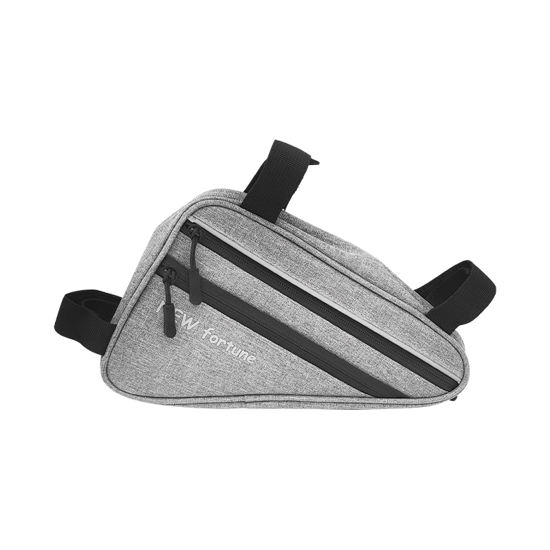 BI-01 กระเป๋าทรงสามเหลี่ยมจักรยานกันน้ำแบบเทปสะท้อนแสงสีเทา